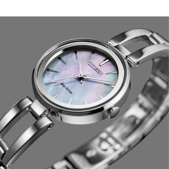 Citizen Women's Modern Eco-Drive Silver Stainless Steel Watch 28 MM EM0630-51D - Picture 8 of 8